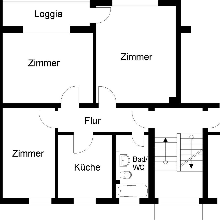 3 Zimmer, mit modernisiertem Badezimmer - Foto 1