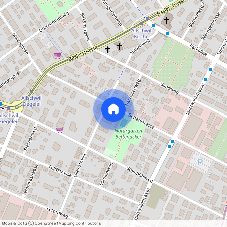 Bettenstrasse 40, 4123 Allschwil, Lageplan