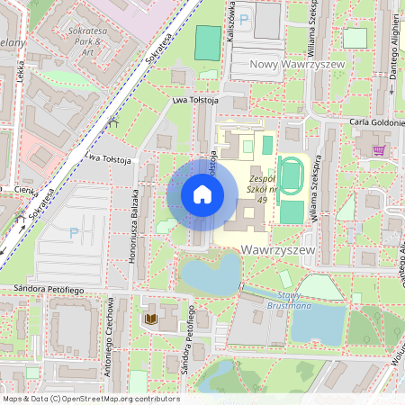 ul. Lwa Tołstoja 1, Wawrzyszew, Bielany, Warszawa, mazowieckie