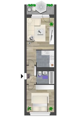 2-Raum-Wohnung mit Balkon - Foto 4