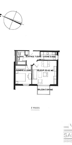 2.5 Zimmer, 60 m², 1. Stock - Foto 1