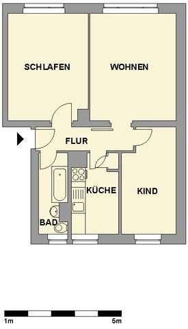 3-Raum-Wohnung mit Tageslichtbad - Foto 5