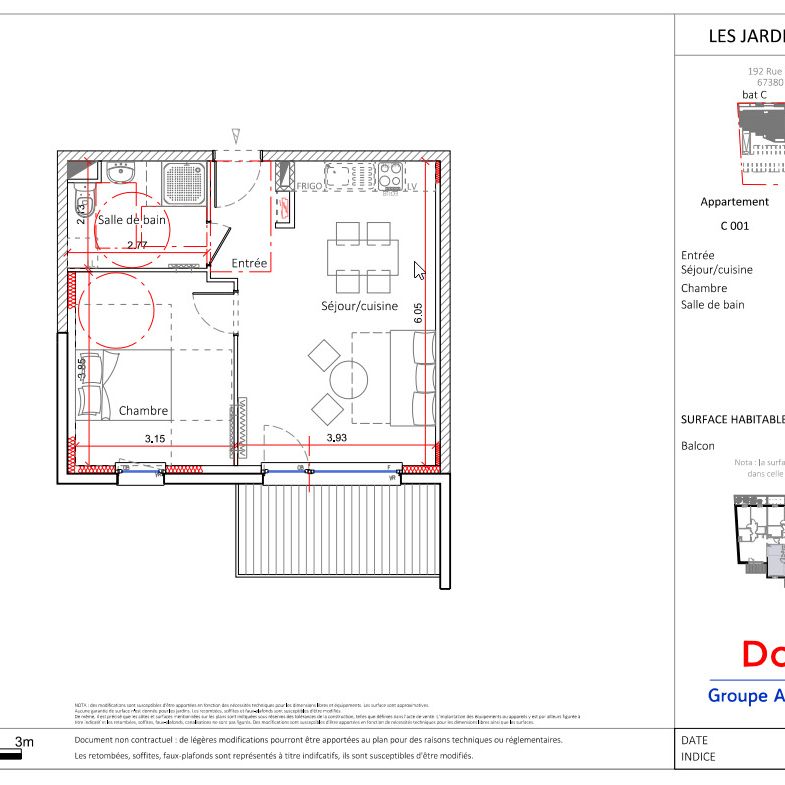 A louer appartement T2 à LINGOLSHEIM - Photo 2