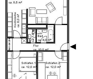 Teil-renovierte 3-Zimmer-Wohnung mit 87,97m² sofort verfügbar - Foto 2