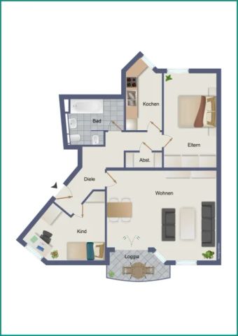 HELLE 3-ZIMMER-WOHNUNG MIT LOGGIA UND STELLPLATZ IN DER TIEFGARAGE IM GEPFLEGTEN WOHNHAUS IM ZENTRUM VON RADEVORMWALD - Foto 2