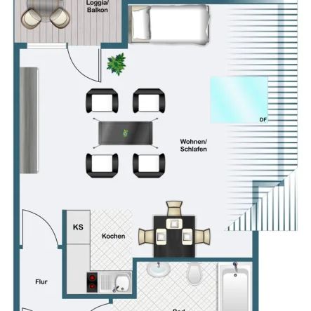 Hübsches Einraum- Appartement mit EBK in Kirchhörde - Photo 1