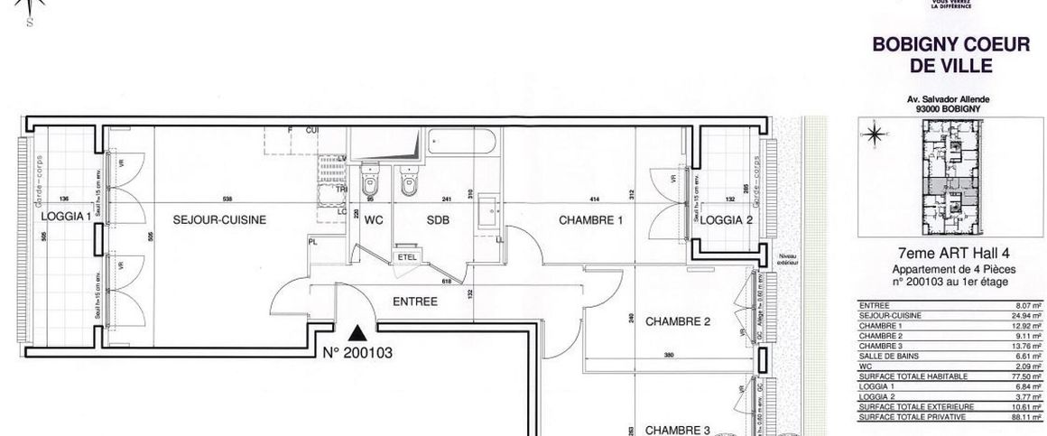 location Appartement T4 DE 76.4m² À BOBIGNY - Photo 1