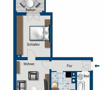 Schöne Wohnung: günstig geschnittene 2-Zimmer-Wohnung - Foto 4