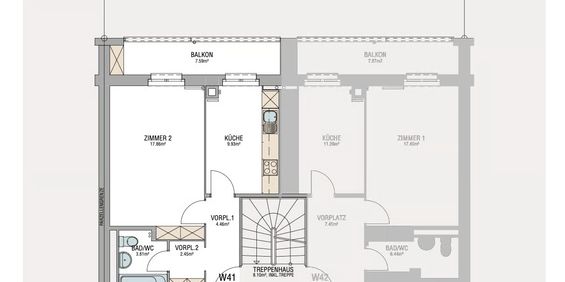 2 Zimmer, 57 m², 4. Stock - Photo 3