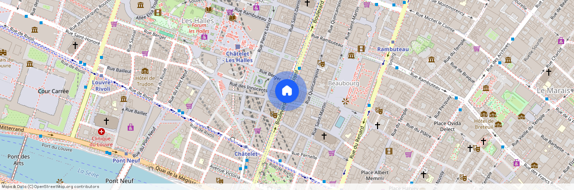 Rue des Lombards entre Boulevard de Sebastopol et Rue Saint Martin 75004 Paris (4e arrondissement)