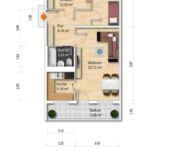 3-Zimmer Mietwohnung - Gruna - Photo 5