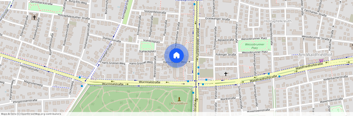 Hans-Grässel-Weg, 81375 München Großhadern ca. 6, 5 km south-west of Munich-center