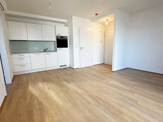 AUGARTEN-NÄHE, DACHGESCHOSS, klimatisierte 43 m2 Neubau mit 6 m2 Balkon, Wohnküche, 1 Zimmer, Duschbad, Parketten, Erstbezug - Photo 1