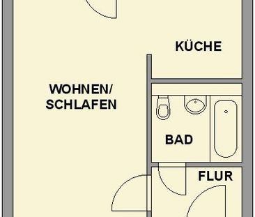 1-Raum-Balkonwohnung mit separater Kochnische - Photo 1
