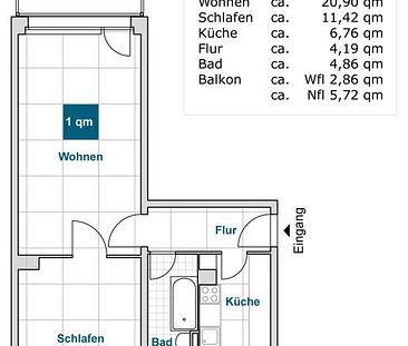 Sonnige 2 Zimmerwohnung mit großem Balkon wird frisch saniert ... - Foto 3