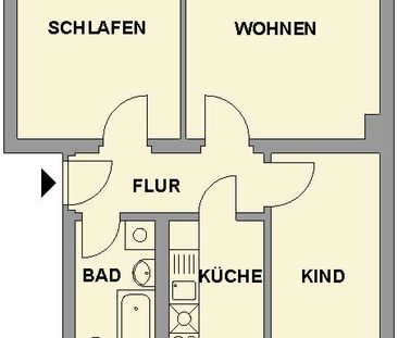 3-Raum-Wohnung in begrünter Wohnlage - Foto 1