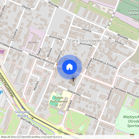 ul. Stanisława Moniuszki, Stary Sosnowiec, Sosnowiec, śląskie
