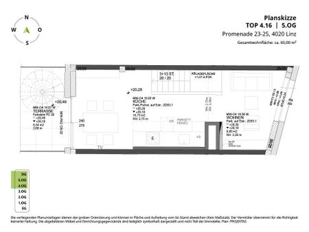 Promenadengalerien: Tolle 2-Zimmer Wohnung mit Dachterrasse in BESTER Innenstadtlage! - Foto 5