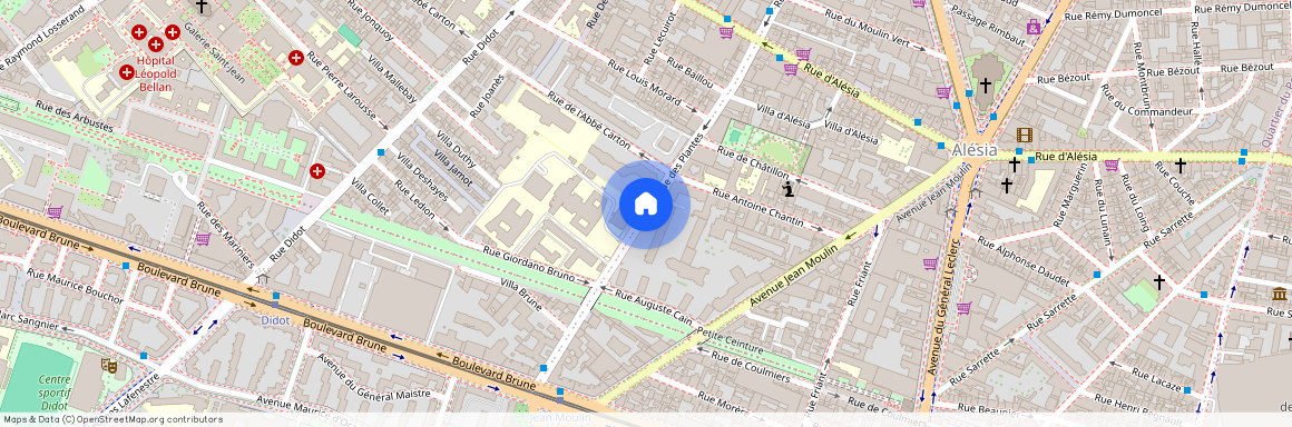 Rue Ledion, entre Rue des Plantes et Rue Didot 75014 Paris (14e arrondissement)