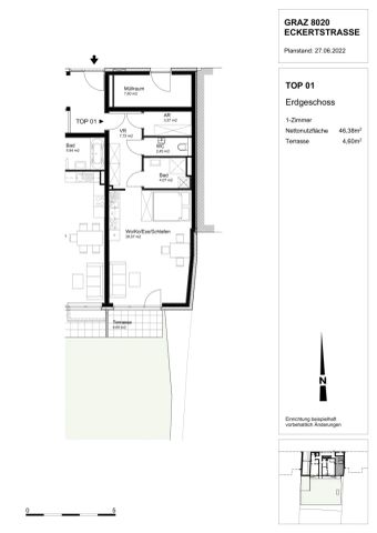 ++GRAZ-EGGENBERG++ Helle 1-Zimmer-Gartenwohnung - AB SOFORT VERFÜGBAR - Foto 5