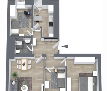 4-Raum-Altbauwohnung mit Balkon - Foto 1