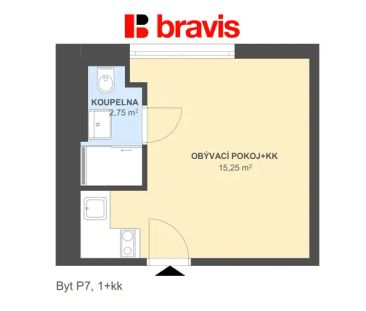 Pronájem bytu 1+kk, Popůvky u Brna, zařízený, sdílená WIFI v ceně - Photo 4