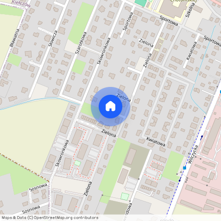 ul. Zielona, Kiełczów, Długołęka, wrocławski, dolnośląskie