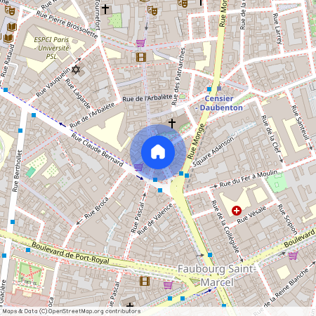 Rue Daubenton entre rue Mouffetard et rue Monge 75005 Paris (5e arrondissement)