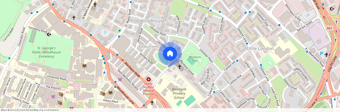 Flat 1, 4 Blenheim Square, Leeds, LS2 9AR., Leeds .