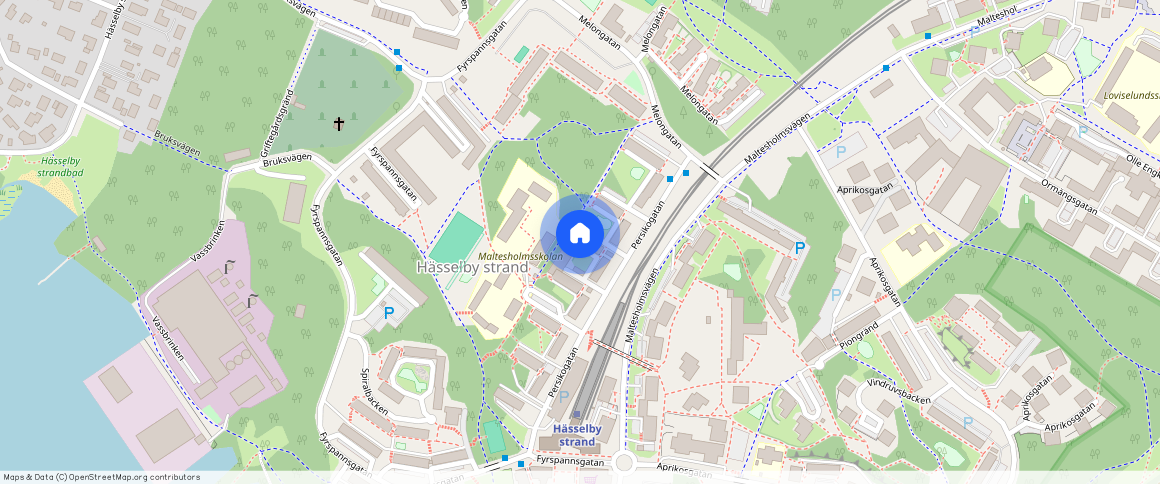 Persikogatan **, Strand