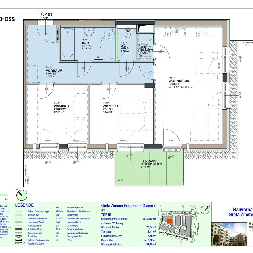 3-Zimmer-Wohnung mit Terrasse und Garten, Top 1 - Photo 1