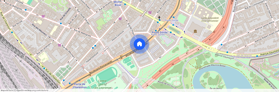 Boulevard Poniatowski et Rue de Picpus 75012 Paris (12e arrondissement)