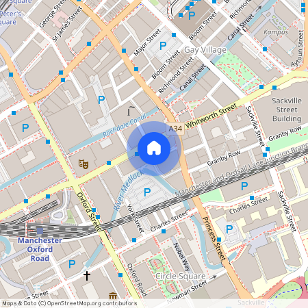Greater Manchester, M1, Whitworth Street, Manchester
