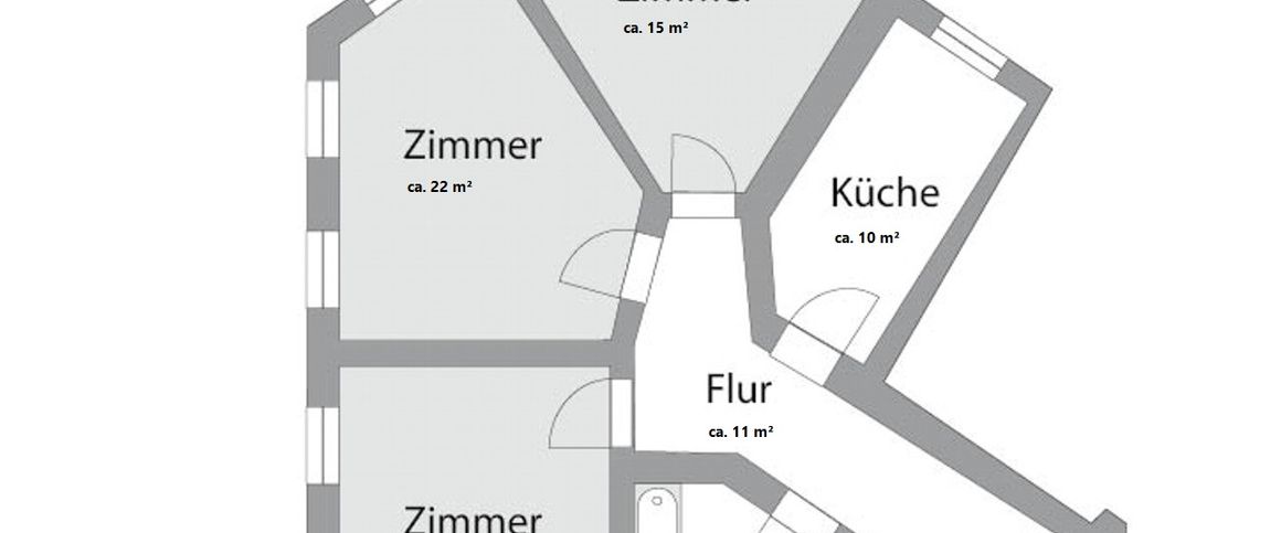 Wohlfühlatmosphäre in der südlichen Innenstadt, 3-Raum-Wohnung mit interessantem Schnitt - Photo 1