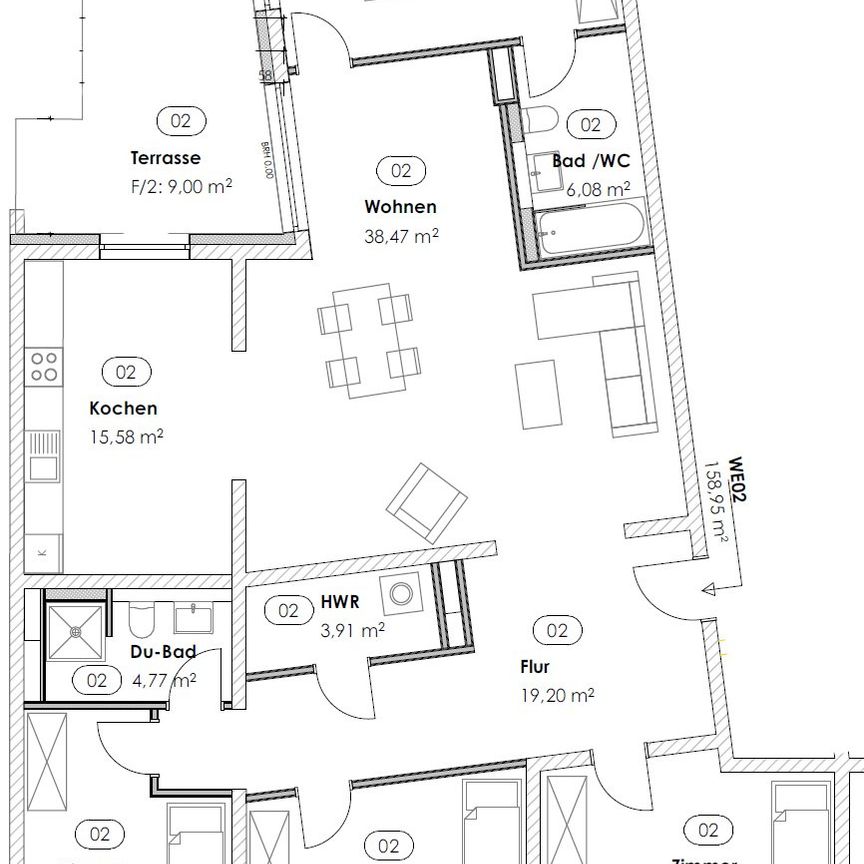 Leipzig: Wohnen am Park ** Neubau ** 5-RAUM WE ** große Terrasse ** Einbauküche ** Tiefgarage - Photo 1