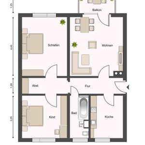 3-Raumwohnung im Stadtzentrum für Familie - Foto 2