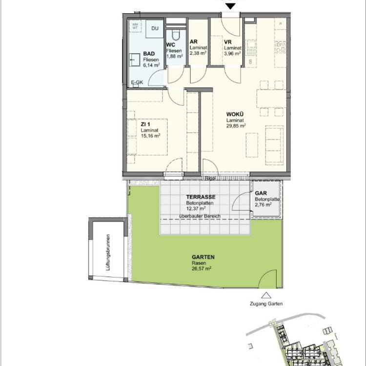 Kompakte geförderte EG Wohnung mit Garten - 7/2 - Foto 2