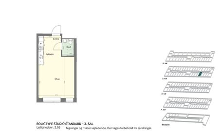 Rummeligt studio et stenkast fra Amagerbro - Foto 2
