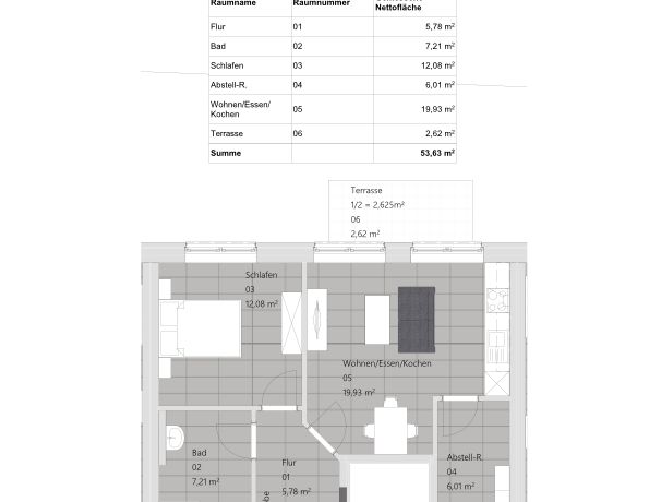 Neubau: Erdgeschosswohnung mit zwei Zimmern und Terrasse - Foto 1