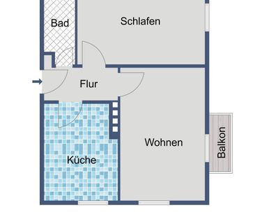 Helle Wohnung für Singles oder Paare in gepflegtem Mehrfamilienhaus - Foto 1