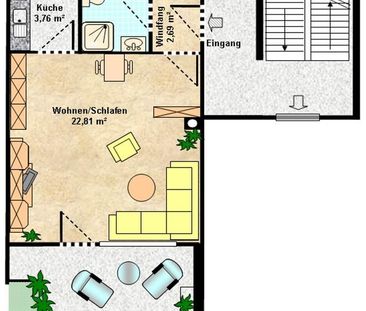 Zentral Wohnen! 1-Zimmer-Erdgeschoss-Wohnung mit Tiefgaragenstellplatz, Hofmannstr. - Photo 1