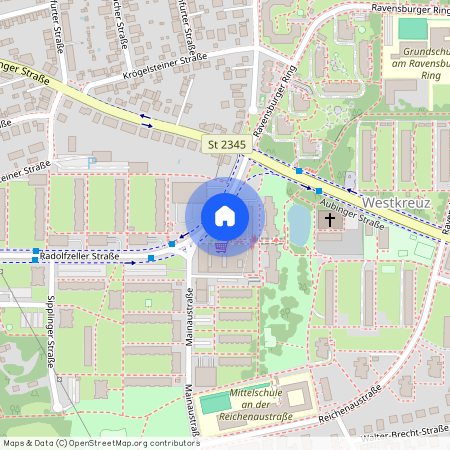 Radolfzeller Straße, 81243 München Aubing ca. 11, 0 km west of Munich-center