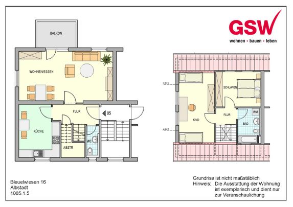 Familienglück auf zwei Etagen: 3-Zimmer-Maisonettewohnung - Photo 1