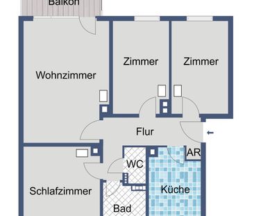 Praktisch geschnittene Wohnung mit Balkon und Gäste-WC - Photo 1