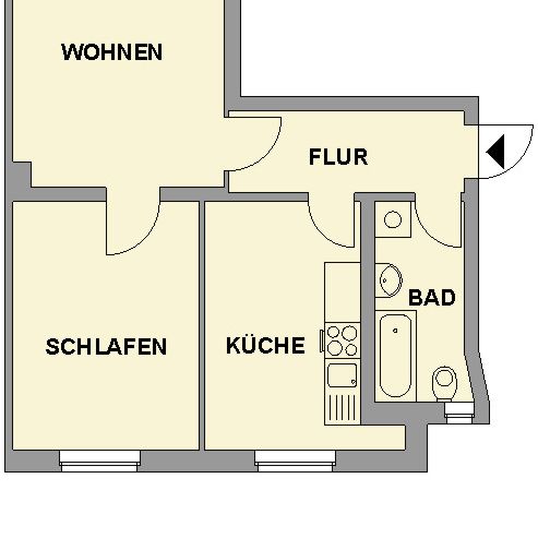 2-Raum-Wohnung mit Balkon in ruhiger Seitenstraße - Photo 1