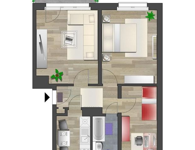 Helle 3-Raum-Wohnung mit Tageslichtbad und Balkon - Foto 1