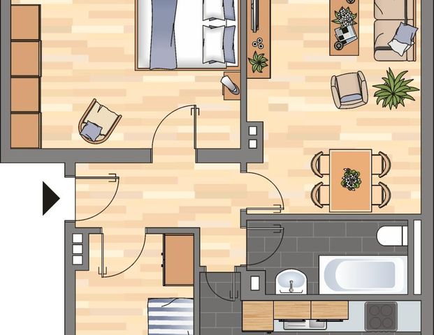 Demnächst frei! 2-Zimmer-Wohnung in Kiel - Photo 1