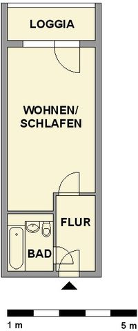 Kleine 1-Raum-Wohnung mit Einbauküche - Foto 5