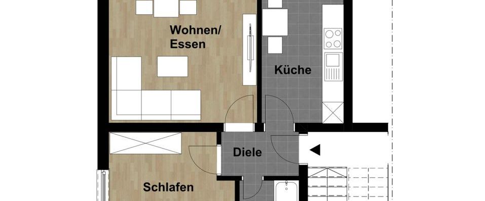Schöne, helle Wohnung 2 ZKB mit Balkon/Loggia in Rudersdorf - Foto 1