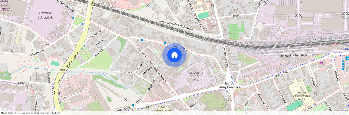 ul. Jana z Kolna, Centrum, Zielona Góra, lubuskie
